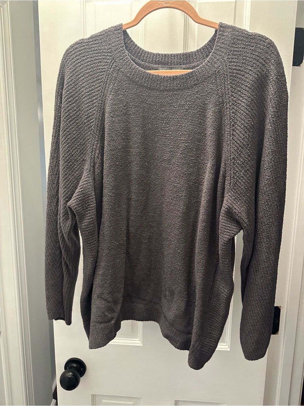 Barefoot Dreams Women’s Pullover Sweater in Charcoal Gray